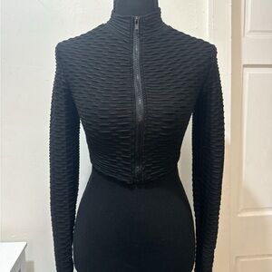 Chic Black Textured Jacket